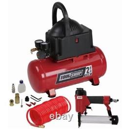 100 PSI 0.3 HP Oil Free Pump 2 Gallon Electric Portable Air Compressor Combo Kit