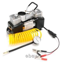 12V 150PSI 4WD Air Compressor Pump Portable Kit Dual Cylinder Pressure Pump Tool