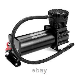 12V 200PSI 444C Max Horn Air Compressor Kit With Relays Switch Black Truck Boat