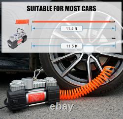 12V Portable Air Compressor Pump Car Tire Inflator 150 PSI with Tire Repair Kit