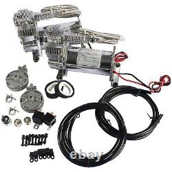 12 Volt Dual Chrome 440C 200 PSI Air Compressor Kit 440C AIR
