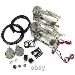 12 Volt Dual Chrome 440C 200 PSI Air Compressor Kit 440C AIR