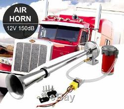 150DB 12V Single Trumpet Kit Air Horn Compressor Super Loud Car Lorry Boat