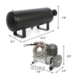 1.5 Gallon Air Tank 150 PSI Compressor Onboard System Kit F/Train Truck Horn 12V