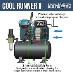 1/5 HP Cool Runner II Dual Fan Tank Air Compressor Kit Model TC-326T Prof