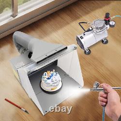 1/6HP Airbrushing Air Compressor Kit with Model Professional Spray Paint Booth