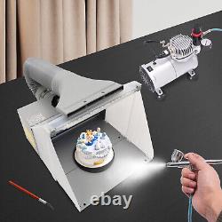 1/6HP Airbrushing Air Compressor Kit with Model Professional Spray Paint Booth
