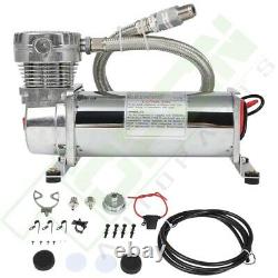 200PSI Air Compressor Kit For Train Horns Air Horn Suspension Kit Silver 12V NEW
