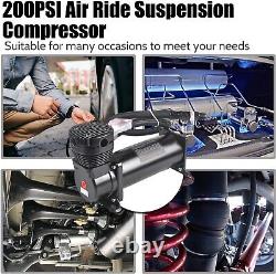 200 PSI Air Compressor 2PCS + 4 Gallon Air Tank With Five Display Air Ride Gauge