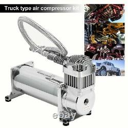 200 Psi Air Compressor 12V Permanent Magnetic Motor Hose Kit For Train Horns US