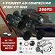 200psi 3 Gallon 4-trumpet Train Air Horn Kit 150db Tank Compressor For Car Truck