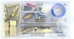 22pc Air Tool Accessory Kit Pneumatic Brass Compressor Hose Blow Gun Tool Set