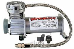 2 Pewter 400 Air Ride Compressors & 5 Gallon Steel Air Tank 120 psi on 150 off