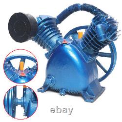 2 Stage V Style 5.5HP Twin Cylinder Air Compressor Head Pump Motor Air Tool Kit