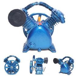 2 Stage V Style 5.5HP Twin Cylinder Air Compressor Head Pump Motor Air Tool Kit