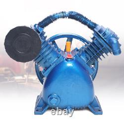 2 Stage V Style 5.5HP Twin Cylinder Air Compressor Head Pump Motor Air Tool Kit