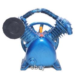 2 Stage V Style 5.5HP Twin Cylinder Air Compressor Head Pump Motor Air Tool Kit