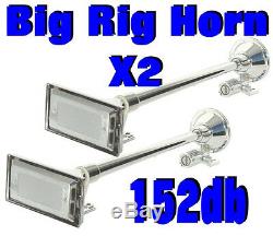 2 x BIG RIG TRUCK AIR HORN Kit with VIAIR 275c Compressor 150psi 1 G. System Mack