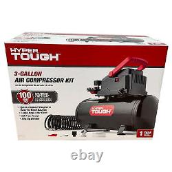 3 Gal Oil-free Portable Air Compressor with Hose & Inflation Accessory Kit 100 PSI