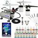 3 Master Airbrush Air Compressor Kit, 16 Color Face Body Art Tattoo Paint Set
