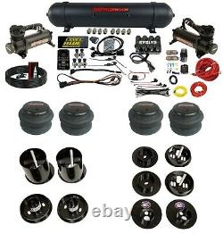 3 Preset Pressure Complete Bolt Air Ride Suspension Kit 65-70 Cadillac 480 Black