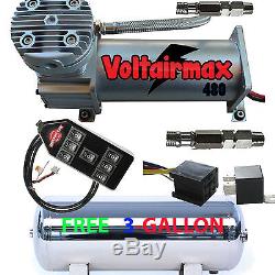 480C Air Compressor Ride Kit 200psi rated FREE 3 Gl Stainless Tank/7-Switch Cont