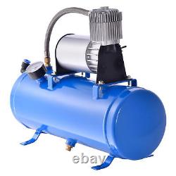 4 Trumpet Air Horn 120PSI Air Compressor 9ft Hose 150dB Train Kit For Truck Boat