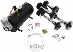 4 Trumpet Train Air Horn Kit with150PSI Air Compressor Complete System 12V For Car