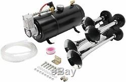 4 Trumpet Train Air Horn Kit with150PSI Air Compressor Complete System 12V For Car