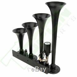 4 Trumpets Train Horn with 1G Air Tank Kit For Truck Car Pickup Loud System 150psi