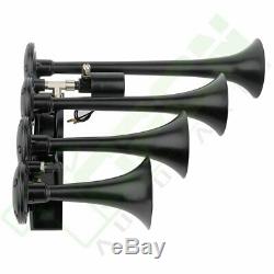 4 Trumpets Train Horn with 1G Air Tank Kit For Truck Car Pickup Loud System 150psi