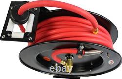50ft Home Hand Auto Rewind Retractable Reel 3/8 x 50' Air Hose Brass Fittings