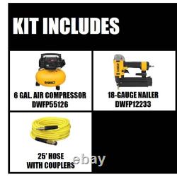 6 Gal. 18-G Brad Nailer and Heavy-Duty Pancake Electric Air Compressor Combo Kit