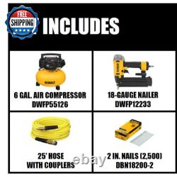 6 Gal. 18-Gauge Brad Nailer and Heavy-Duty Pancake Electric Air Compressor Combo