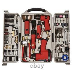 77pc Air Tool Kit Impact Gun Grinder Wrench Hammer Chisel Compressor Storage