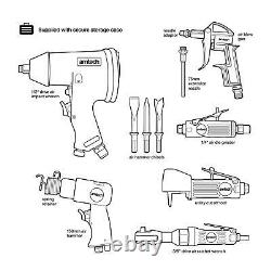 77pc Air Tool Kit Impact Gun Grinder Wrench Hammer Chisel Compressor Storage