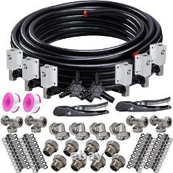 AXILYZE 76PCS Air Compressor Line Kit 3/4 inch x 200 Feet HDPE Aluminum Black