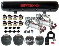 AirMaxxx 480 Chrome Air Compressors 1/2 Valves 2500 & 2600 Black 7 Switch Tank