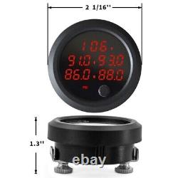 Air Compressor + 3 Gallon Air Tank With 52MM Red LED Five Display Air Ride Gauge