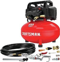 Air Compressor, 6 Gallon, Pancake, Oil-Free with 13 Piece Accessory Kit