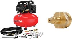 Air Compressor, 6 Gallon, Pancake, Oil-Free with 13 Piece Accessory Kit