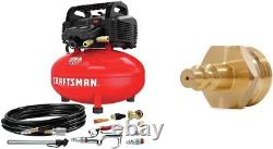 Air Compressor, 6 Gallon, Pancake, Oil-Free with 13 Piece Accessory Kit