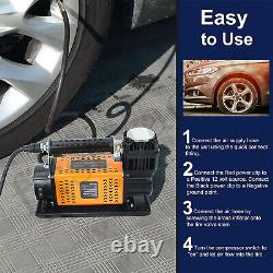 Air Compressor Kit 12V Portable 6.35CFM For SUV Truck Tire Inflator Car Air Pump