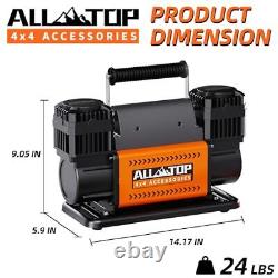 Air Compressor Kit, Dual Cylinder 12V Portable Inflator 12.35 ft³/Min