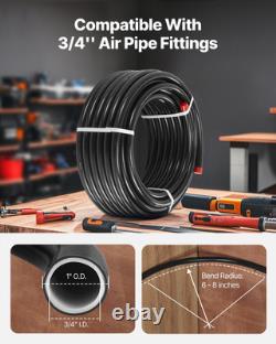 Air Compressor Line Kit 3/4'' x 100FT HDPE/Aluminum Shop Air Piping System Black