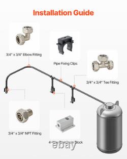 Air Compressor Line Kit 3/4'' x 100FT HDPE/Aluminum Shop Air Piping System Black