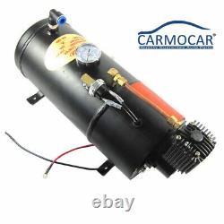 Air Compressor with 3-Trumpet Train Air Horn Kit 150dB+125 PSI Air System 12V