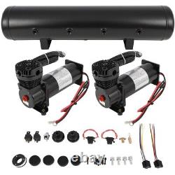 Air Compressors & 5 Gallon Tank Air Ride Bag Suspension Air Tank 200PSI