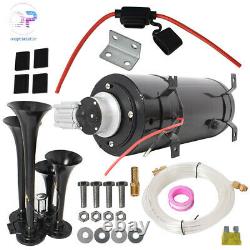 Air Horn Kit With 150 PSI Air Compressor For Car Truck Train 150db 4 Trumpet