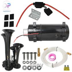 Air Horn Kit With 150 PSI Air Compressor For Car Truck Train 150db 4 Trumpet
